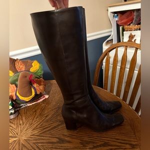nine west murder choco mink leather boots